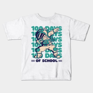 100 days of school typography featuring Astronauts dabbing #2 Kids T-Shirt